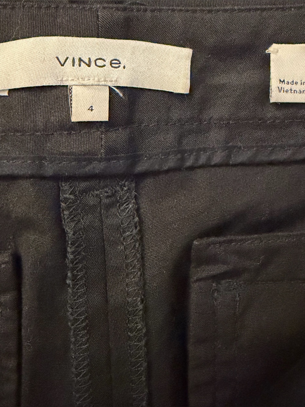 VINCE Black Knee-Length Chino Shorts Sz 4 Modern Minimalist - Picture 11 of 12